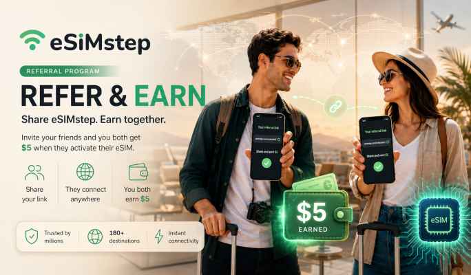 How to Earn Travel Credit with the eSIMstep Referral Program